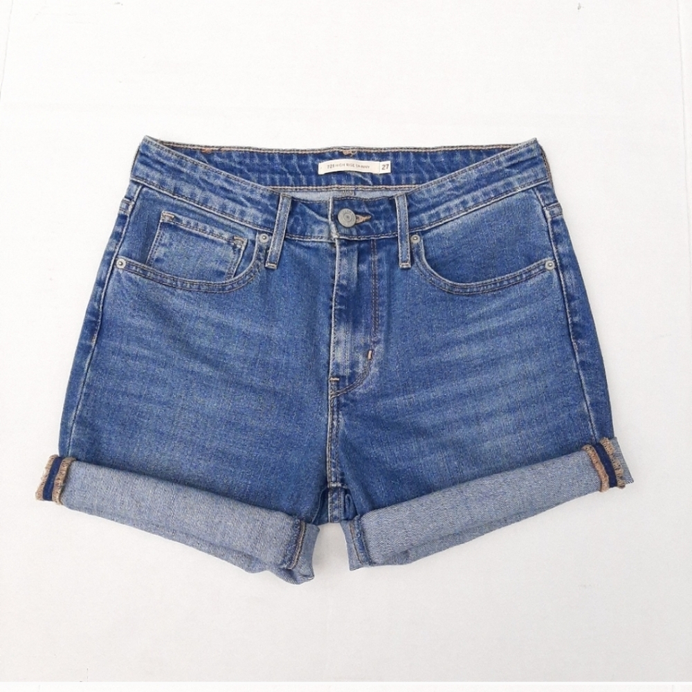 Levi's 721 High Rise Cut Off Jean Shorts size 27